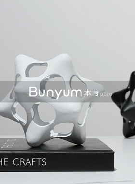 简约现代家居几何体金属轻奢摆件售楼处样板间客厅茶几Z玄关软装