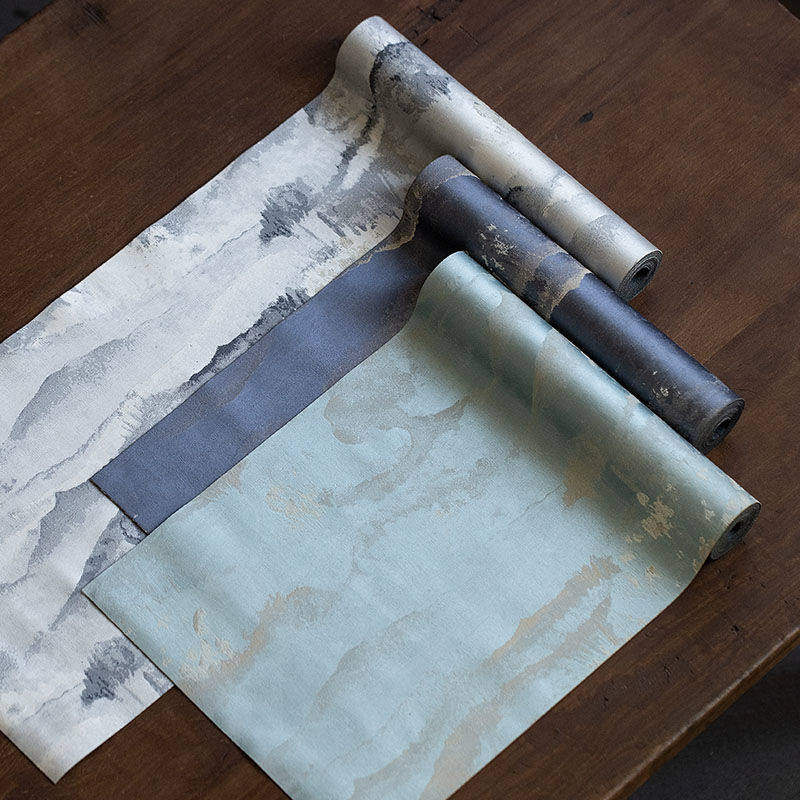 中式茶席山水禅意织锦桌旗长条茶台布艺茶桌垫布轻奢高级桌旗茶旗