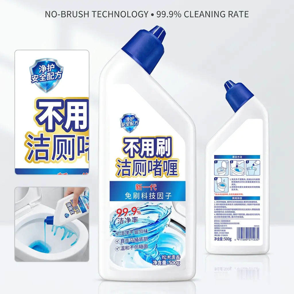 不用刷洁厕啫喱松木清香除垢除臭