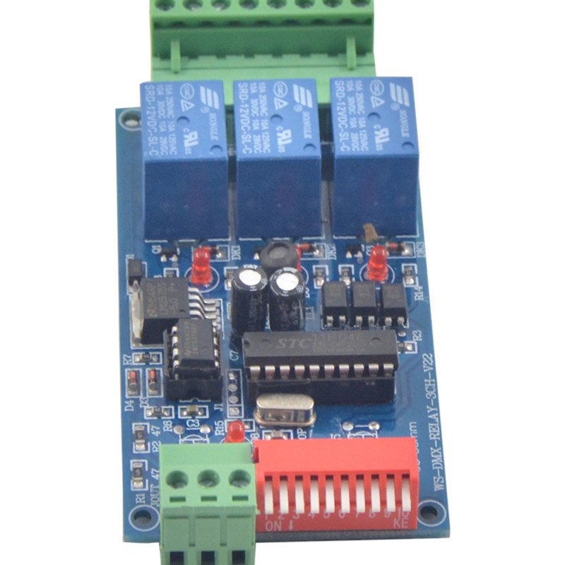 LED继电器 dmx512解码板继电器模组rgb控制EWS-DMX-RELAY-3CH-BAN