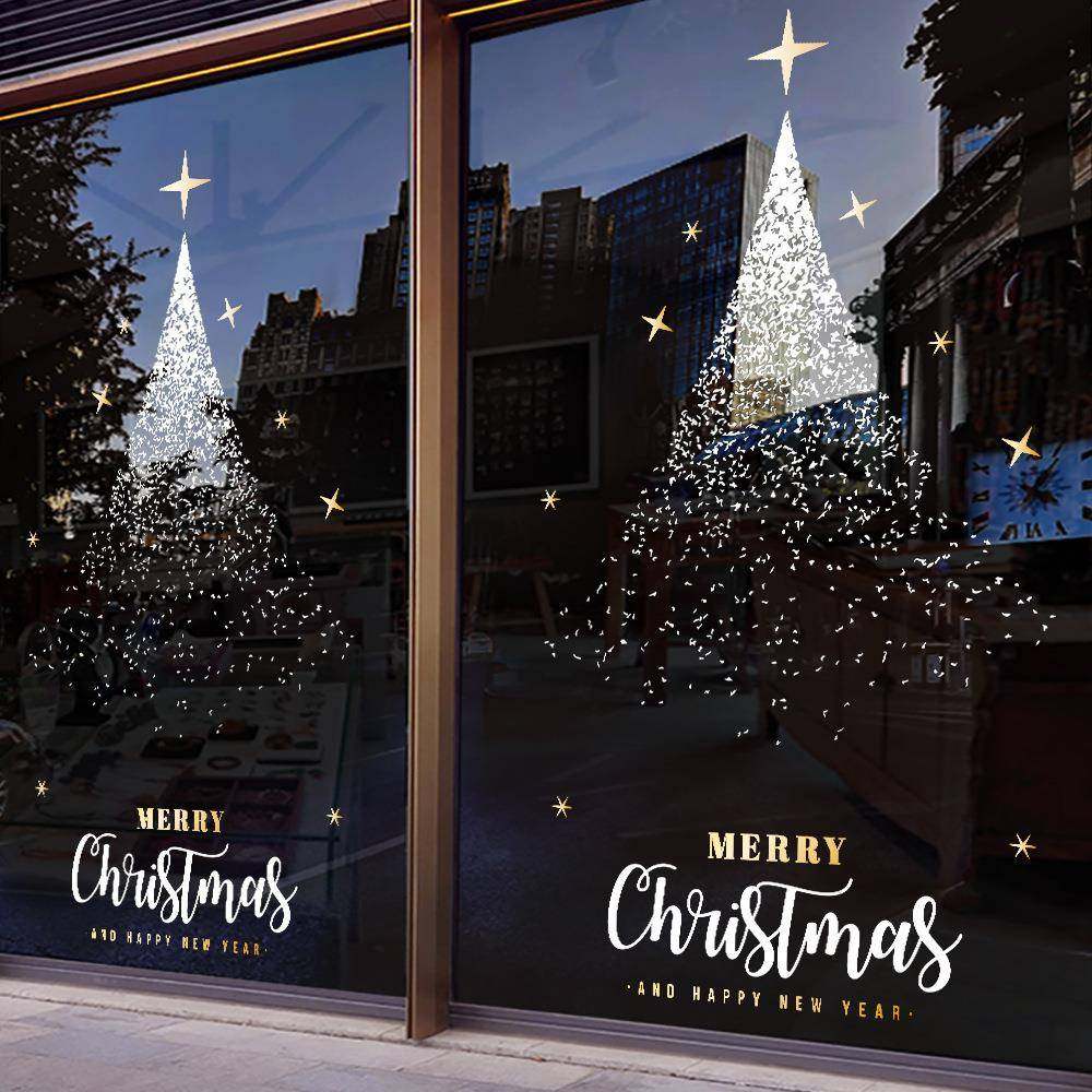 2026新年元旦圣诞节装饰品圆环贴纸店铺商铺橱窗玻璃布置用品静电,标准件/零部件/工业耗材,车间地垫,淘宝优惠券,粉丝福利购,淘宝优惠卷