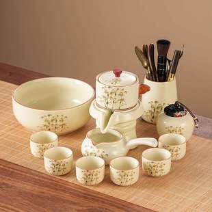 新中式 防烫手便携泡茶壶送长辈领导 金丝古韵懒人茶具汝窑开片套装