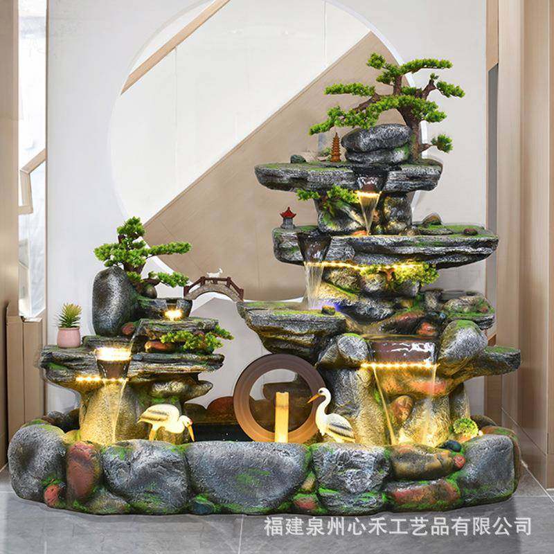 假山喷泉流水摆件落地生财鱼池庭院阳台玄关客厅酒店前台公司风水,家居饰品,流水摆件,淘宝优惠券,粉丝福利购,淘宝优惠卷