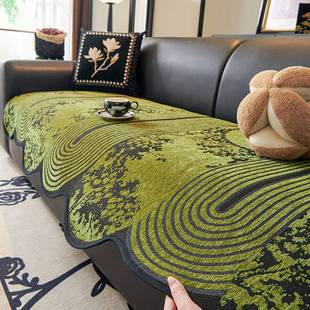 复古美式异形沙发垫子四季通用2025新款感皮防滑坐垫盖布巾夏