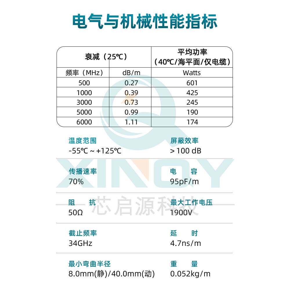 XINQY 射频同轴141线缆 50欧姆馈线低损 6G射频线 N/TNC射频线缆