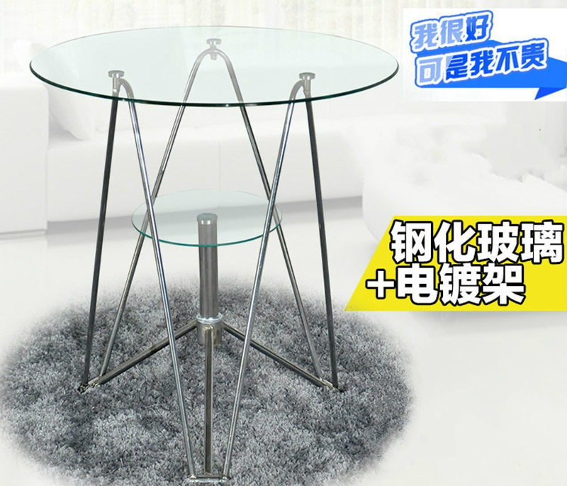 洽谈桌小桌子钢化玻璃小桌茶几玻璃桌子小户型家用钢化餐桌椅组合