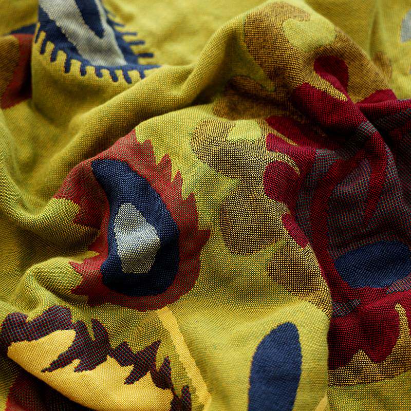 跨境新款纯棉纱布大尺寸毛巾被毯子午睡毯沙发毯露营毯床盖多功能