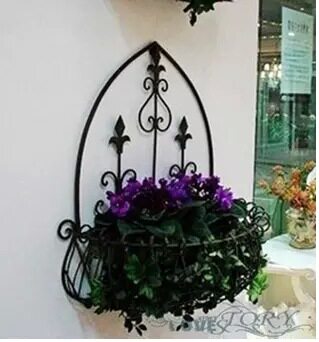 .绿萝花架挂墙上花盆架花架壁挂铁艺欧式包邮室内半圆阳台悬挂