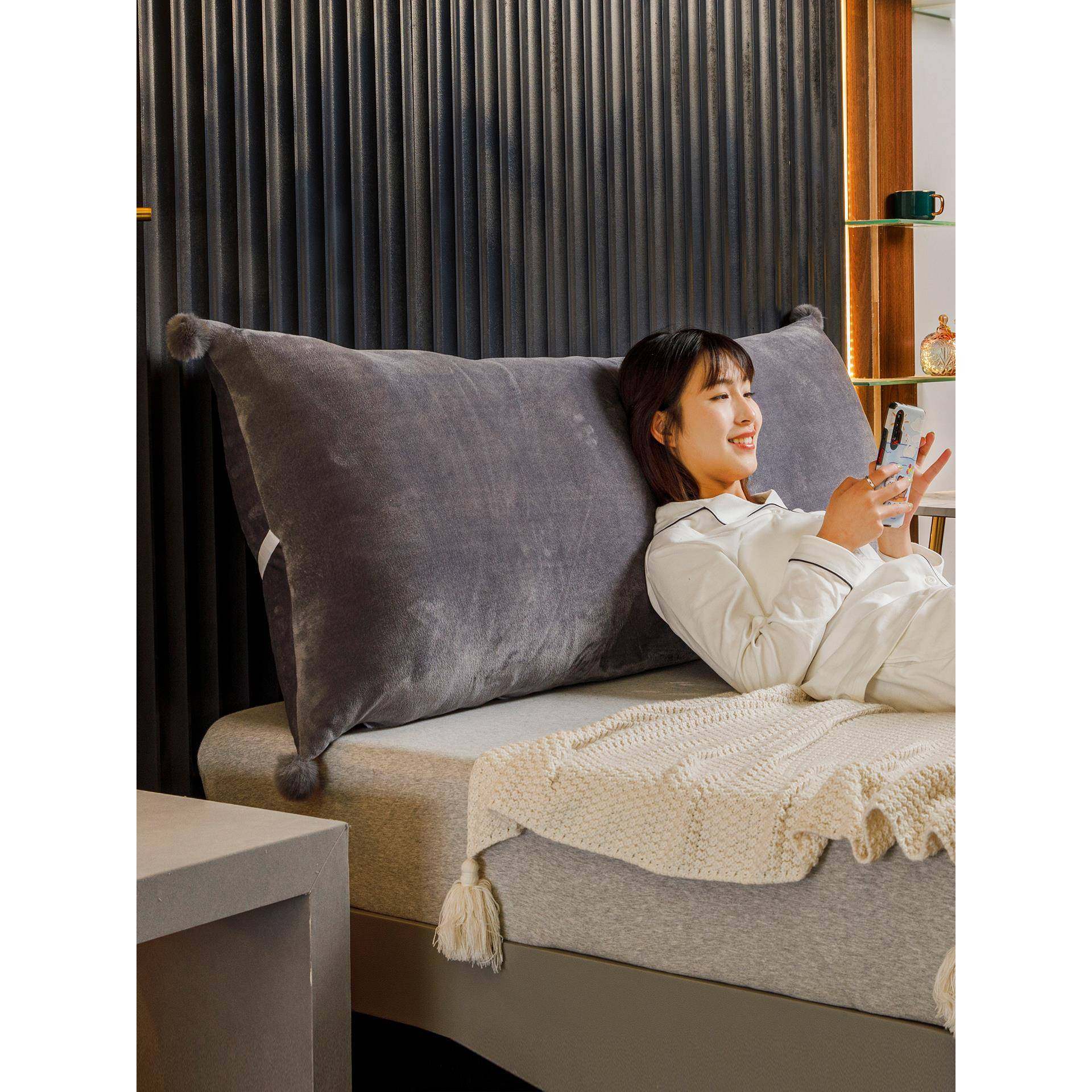 宿舍靠枕床头软包大枕头靠垫床上靠背垫长条长方形男生睡觉抱枕