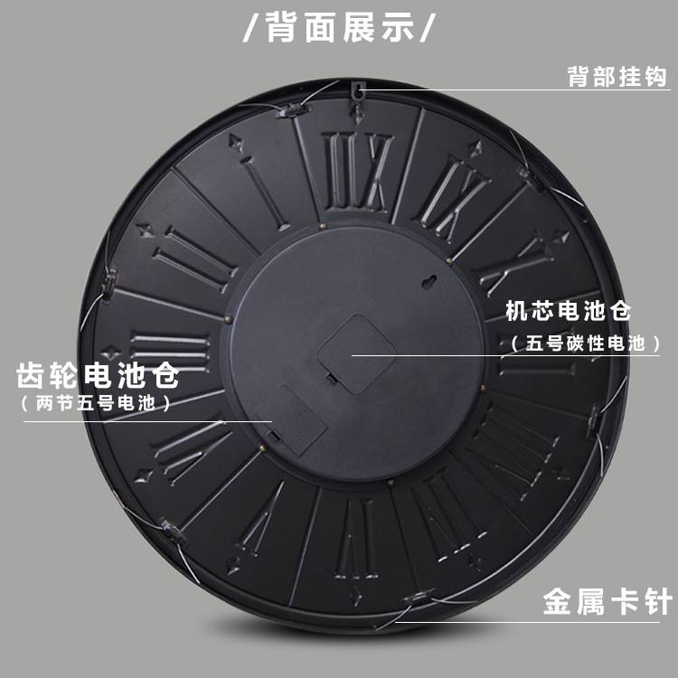 美式铁艺齿轮钟表 欧式复古创意时钟 客厅装饰艺术指石英针挂钟