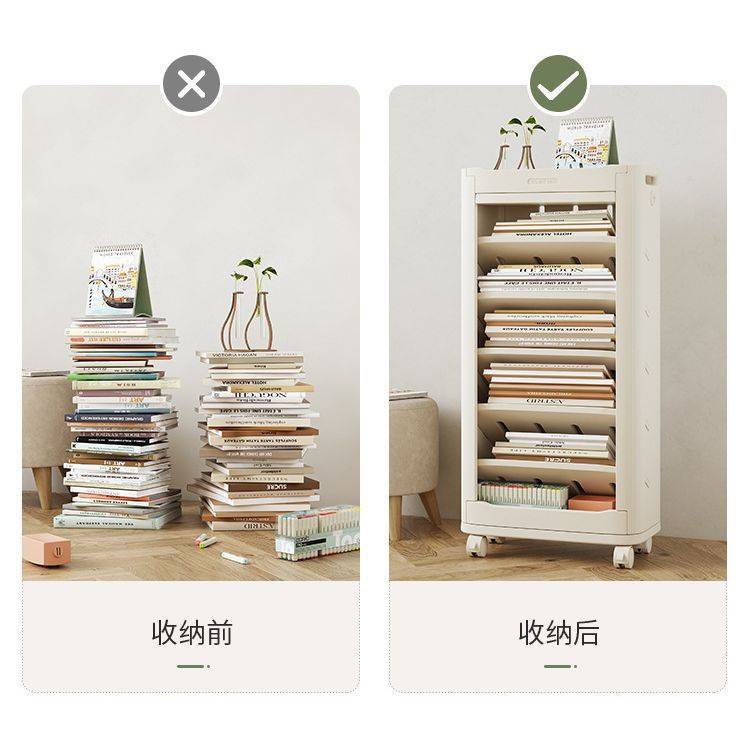 哈比树儿童教室课桌书本收纳架家用书房夹缝置物架桌边可移动书架