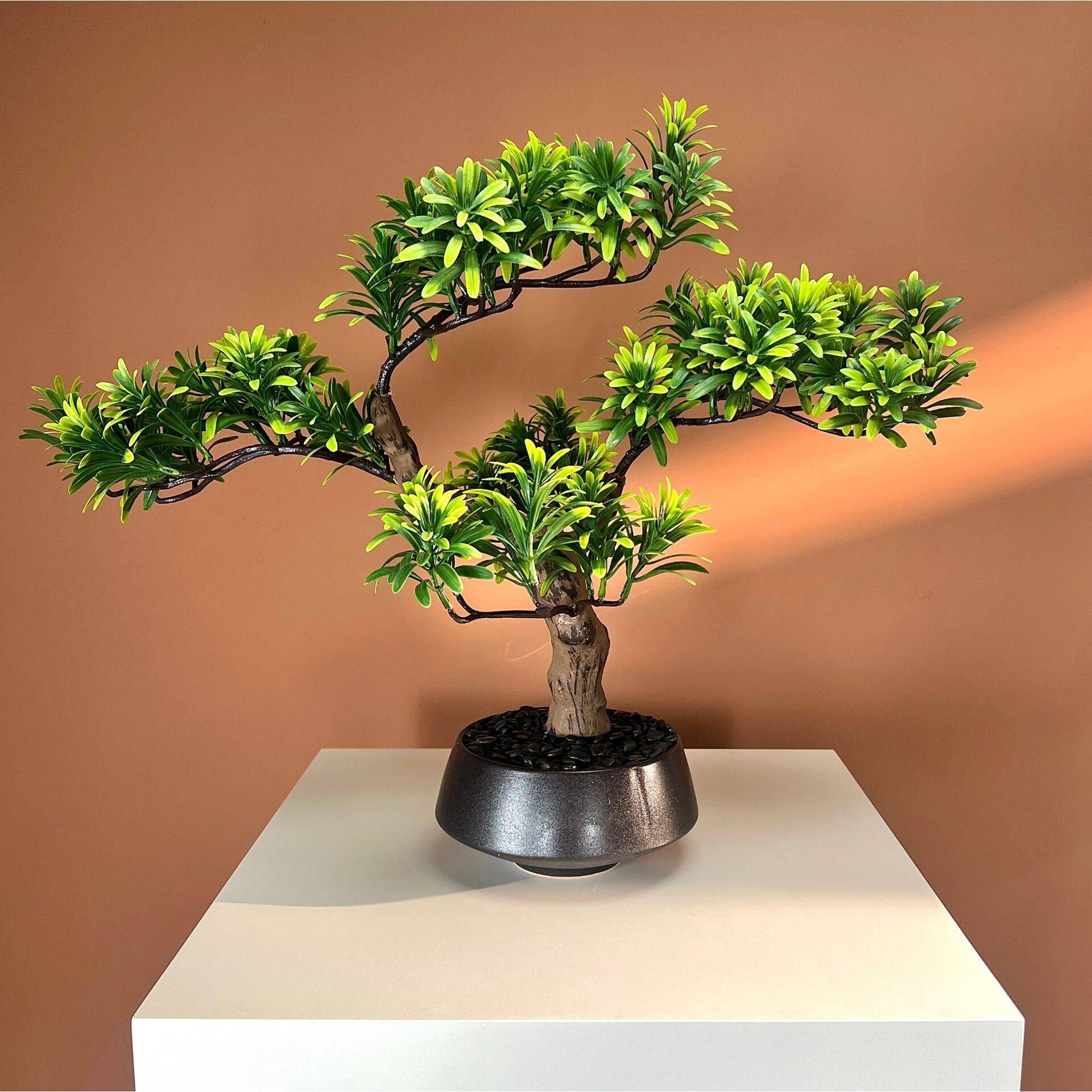仿真绿植盆景套装中式绿色植物盆栽禅意家居装饰摆件假花客厅摆设