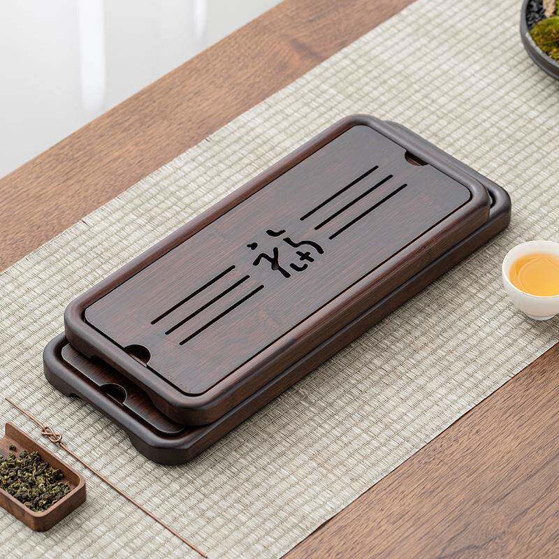 日式轻奢楠竹家用小型新中式干泡台茶台办公室迷你蓄水储水小茶盘