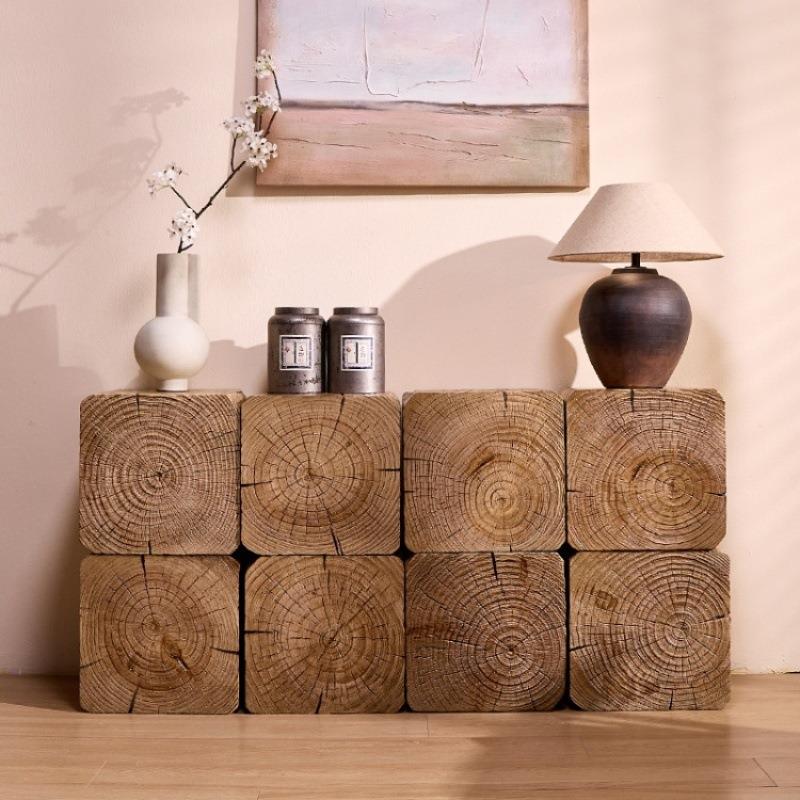 酒民宿几木墩子树桩底座摆件复古实木822玄关桌客厅组合店茶桩木