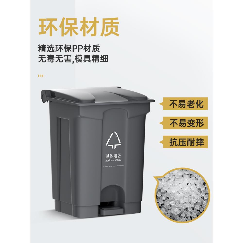 脚踏容分类盖垃LJY71466圾桶大量物业商用餐饮厨余户环卫箱脚踩式