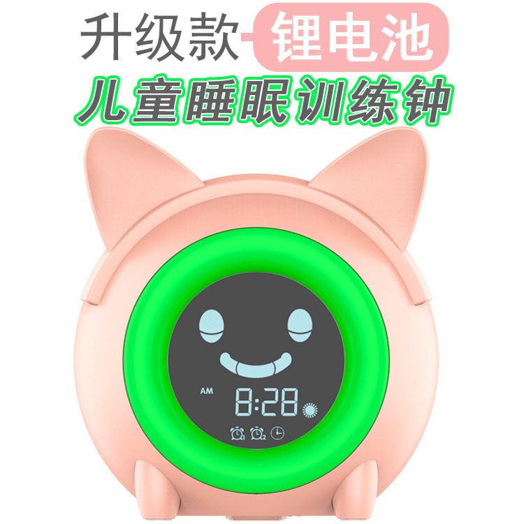 新款学生卡通猫电子闹钟创意儿童卧室床头个性懒人书桌唤醒智能钟