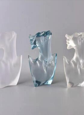 透明树脂半身人头像模特展示道具桌面摆台装饰品饰品软装摆件陈列