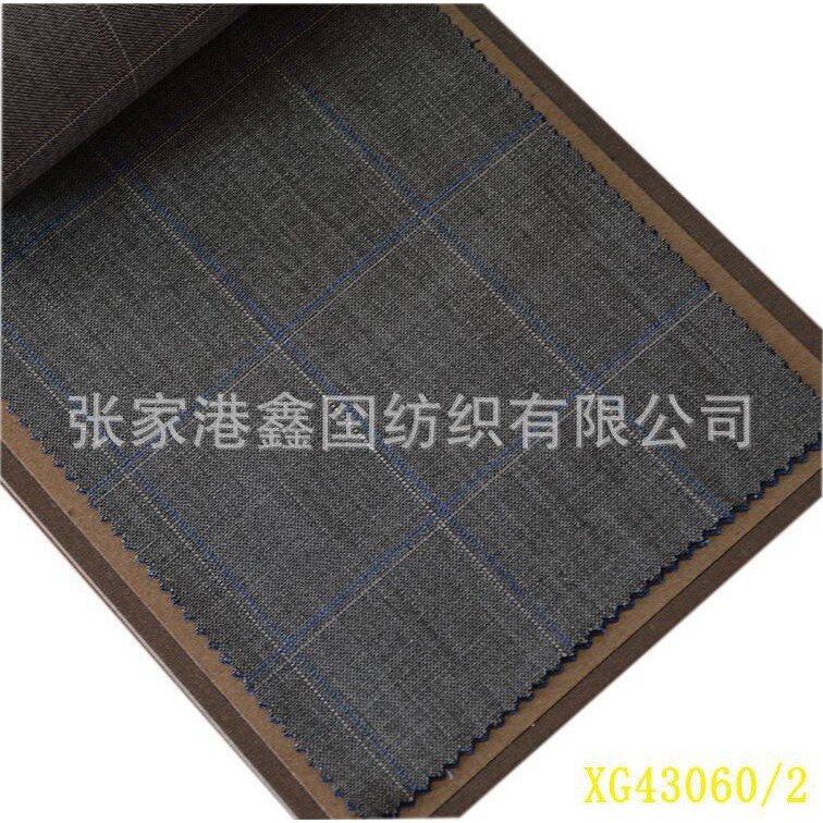 70%羊毛 意大利风格高纱支精纺格子花呢现货面料高档进口品质