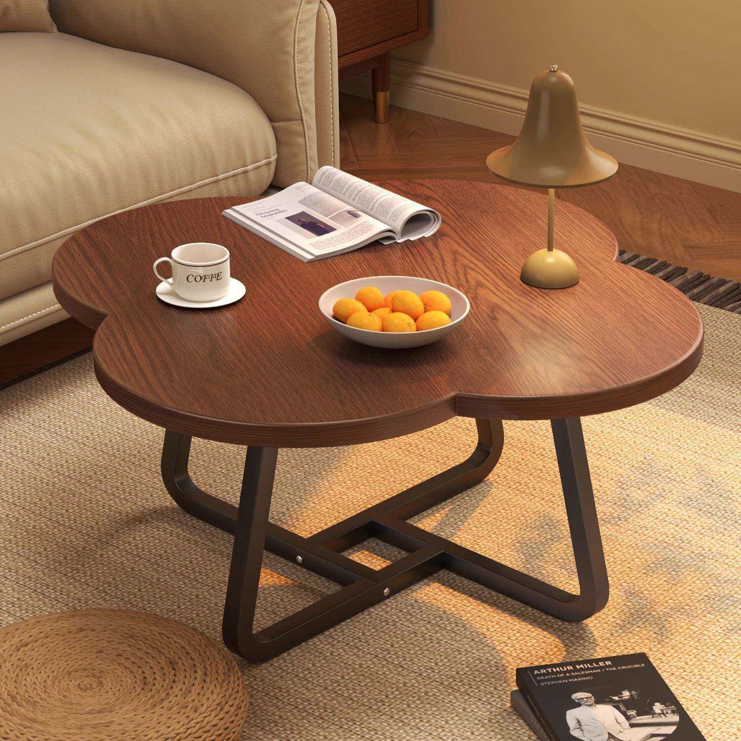 KAX茶小户型客厅沙边发简约轻几奢现代四叶草家用形卧圆室简易阳