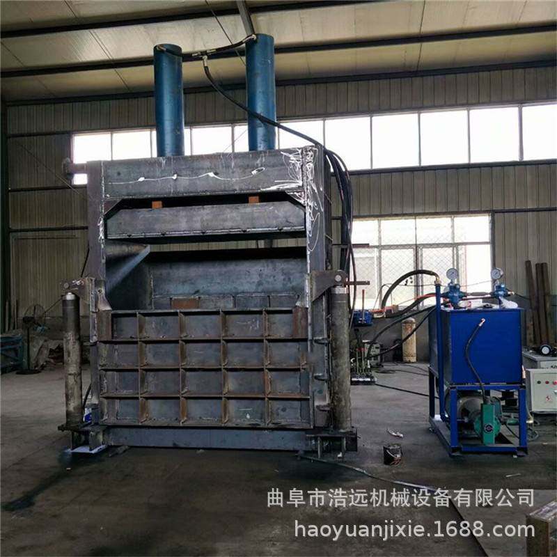 立式油漆桶压扁机图片 废纸箱打包机 棉花服装布料压捆机全自动