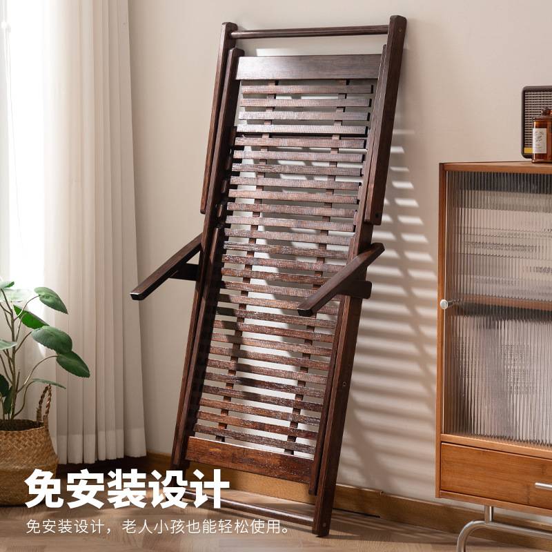 免安装躺椅折叠午休可坐可躺靠竹睡椅子结实耐用老人专用懒人阳台