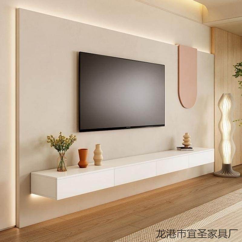 奶油风悬空电视柜现代简约小户型客厅悬浮壁挂式电视墙茶几组合,玩具/童车/益智/积木/模型,其它,淘宝优惠券,粉丝福利购,淘宝优惠卷