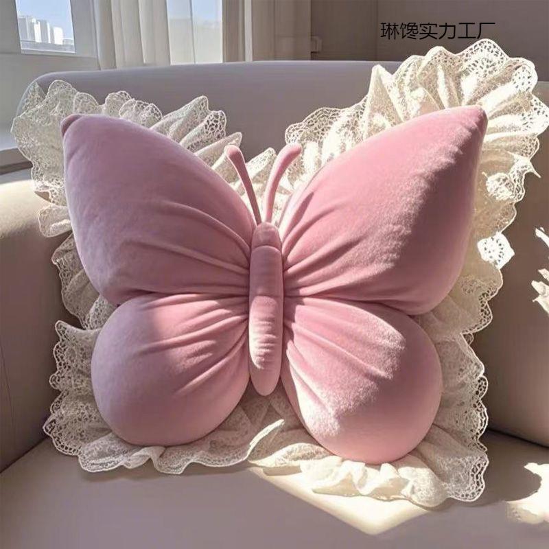 公主蝴蝶办公室靠枕客厅蝴蝶结卧室车载沙发靠垫家居新款抱枕房间