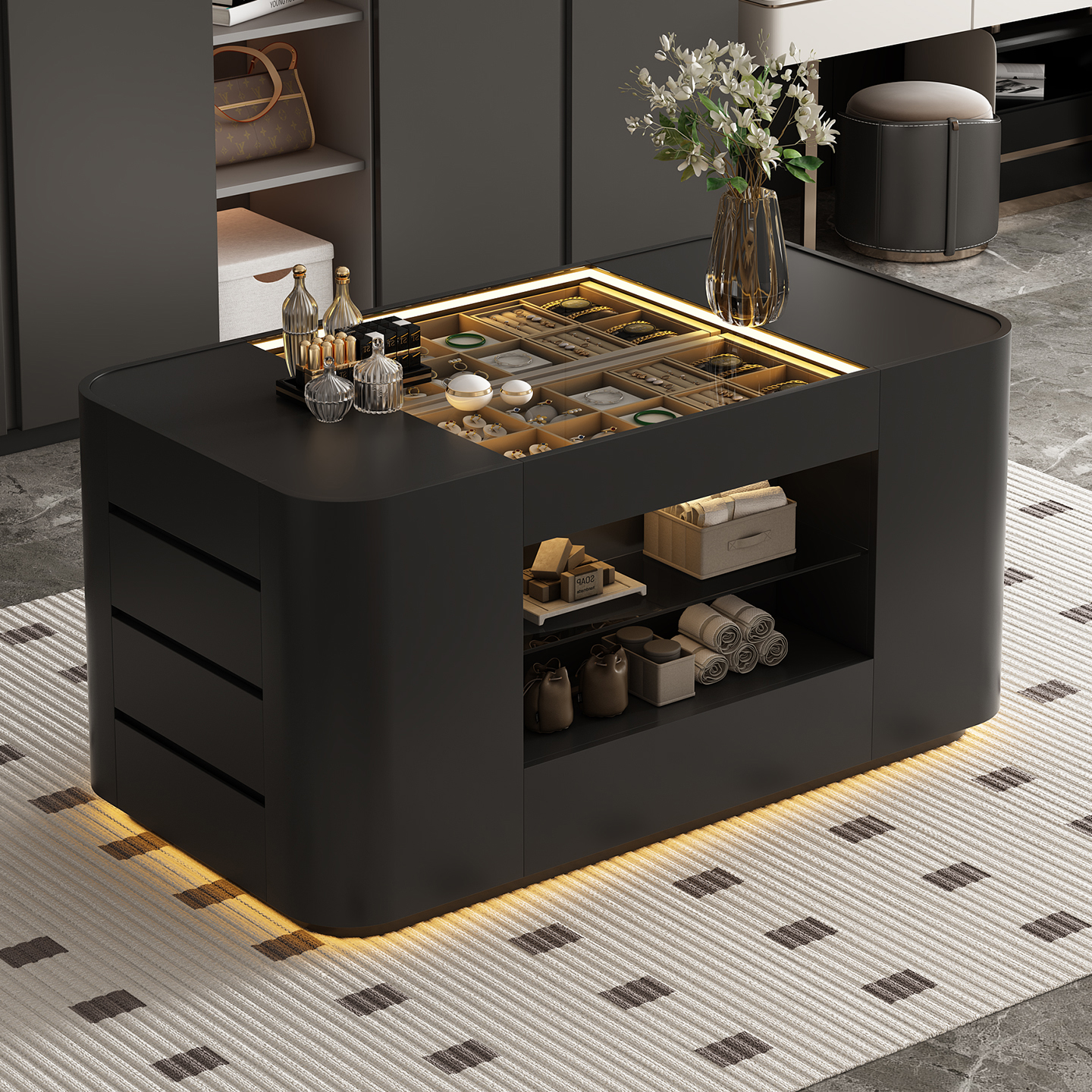 左巷新款现代简约中岛柜展示柜