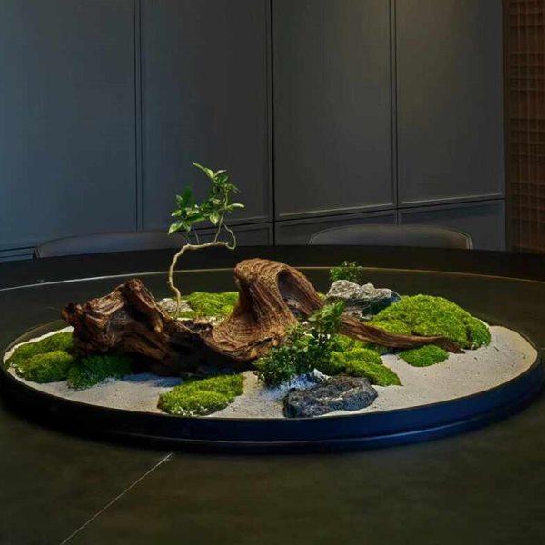 餐桌中间摆花桌摆大圆桌转盘枯景摆件高端酒店餐厅微缩景观摆台,家居饰品,餐桌花艺,淘宝优惠券,粉丝福利购,淘宝优惠卷