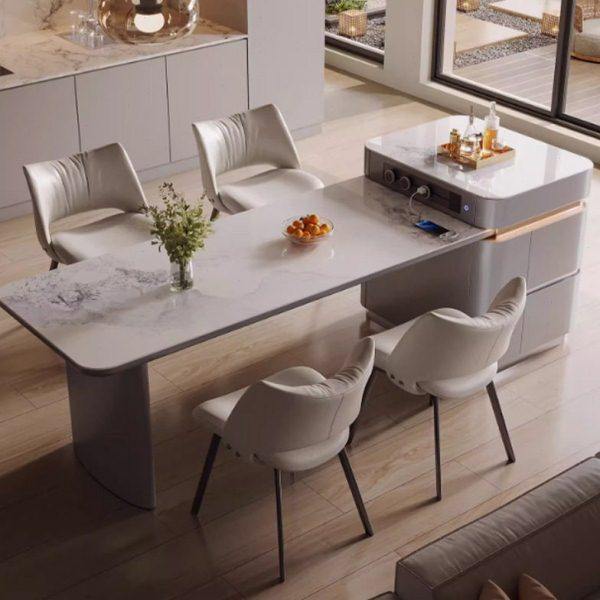 岛台餐桌一体可伸缩多功能家用小户型现厨房电磁炉轻奢岩板导台,住宅家具,岛台餐桌,淘宝优惠券,粉丝福利购,淘宝优惠卷