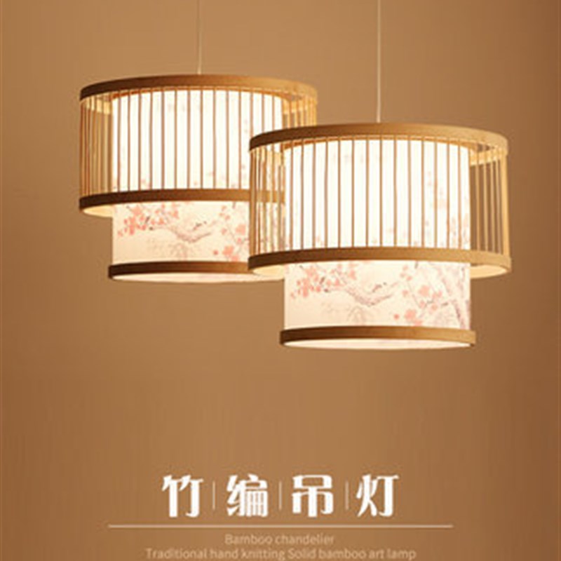 现代中式吊灯竹艺灯日式榻榻米饭店E竹编吊灯卧室餐厅东南亚风格