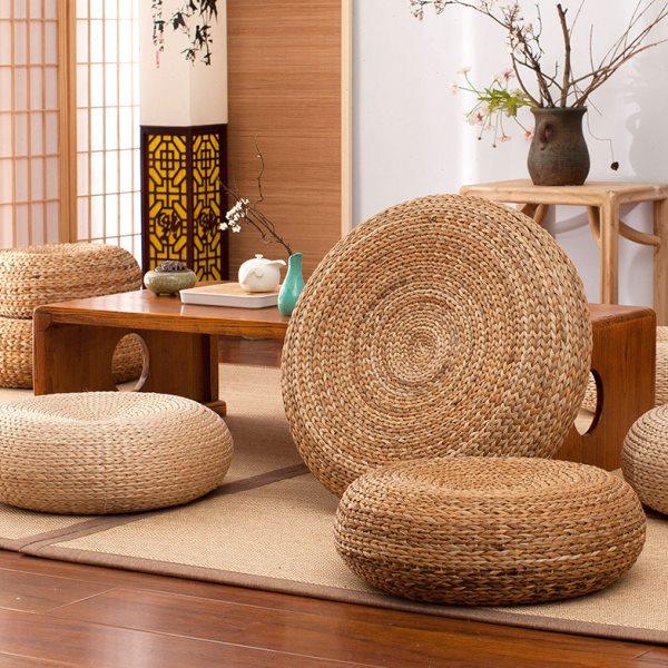 草编蒲团榻榻米坐垫地上日式加厚藤编家用圆形打坐垫禅修垫草垫云,居家布艺,蒲团,淘宝优惠券,粉丝福利购,淘宝优惠卷
