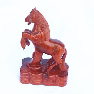 厂家直销花梨木实木雕刻马到功成摆件家居办公室木质马工艺品