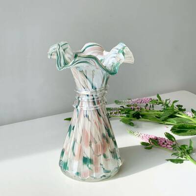 家居中古芬顿风麦穗wheat琉璃花瓶插花器法式客厅软装小清新摆件