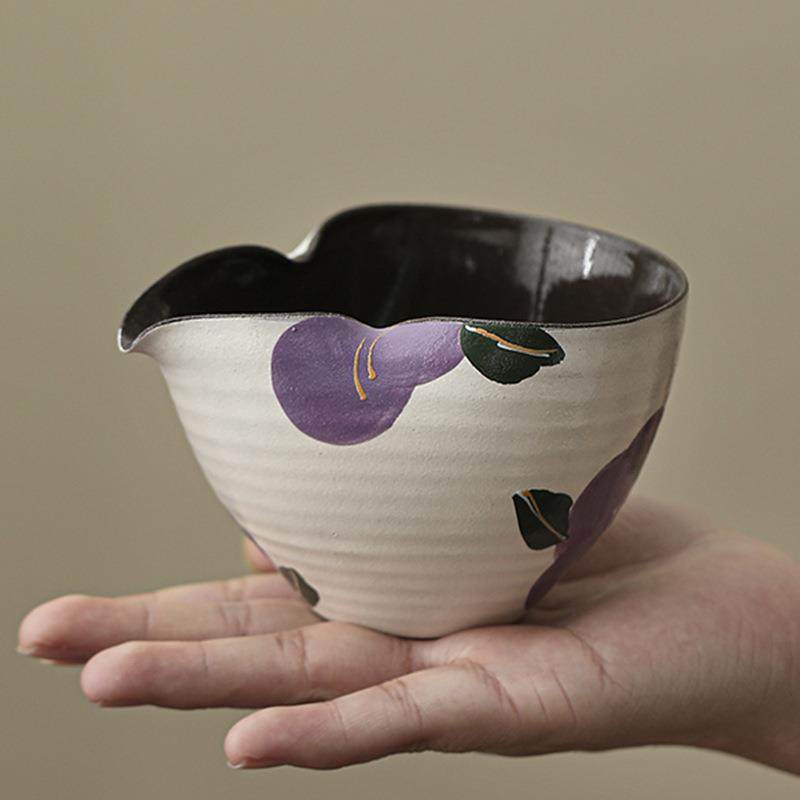 手绘紫色山茶花公道杯家用陶瓷茶海分茶器高颜值女士功夫泡茶具,鲜花速递/花卉仿真/绿植园艺,割草机/草坪机,淘宝优惠券,粉丝福利购,淘宝优惠卷