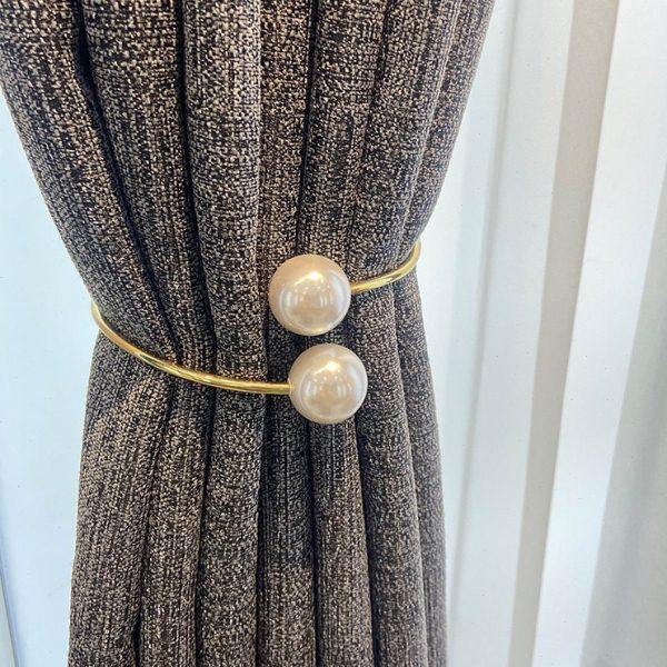 珍珠窗帘绑带一对装简约轻奢合金属收拢夹创意纱帘扣环束带捆绑带,居家布艺,窗帘绑带,淘宝优惠券,粉丝福利购,淘宝优惠卷