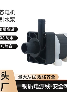 DC12V24V直流无刷水t泵移动洗澡机出水增压水泵热水器耐高温端子