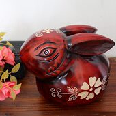 生肖兔存钱罐2025年新款 网红可爱木质客厅摆件高端古风兔子储蓄罐