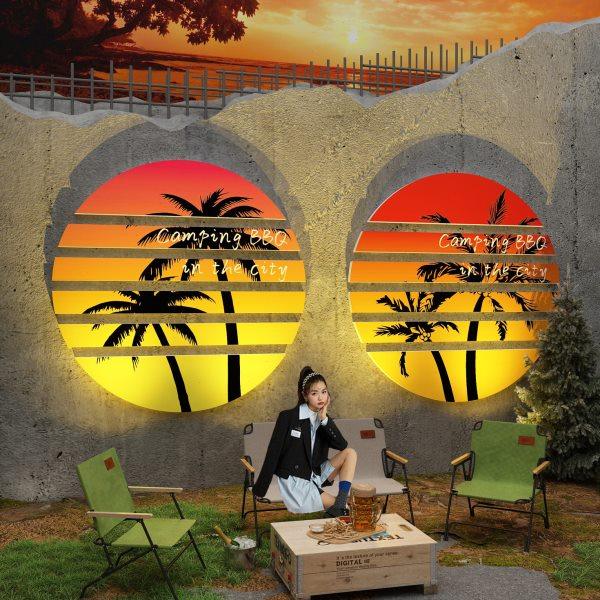 网红院打卡拍照布置露营风氛围民谣酒吧墙面椰子树户外装饰场造景,家居饰品,文化墙贴,淘宝优惠券,粉丝福利购,淘宝优惠卷