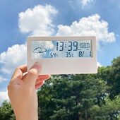 简约风透明闹钟学生桌面智能电子数字时钟多功能湿度温度起床闹钟