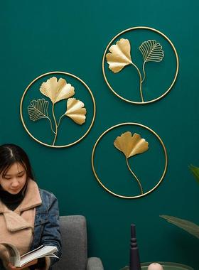 新中式银杏叶壁挂装饰现代家居玄关客厅墙面电视机沙发背景墙挂饰