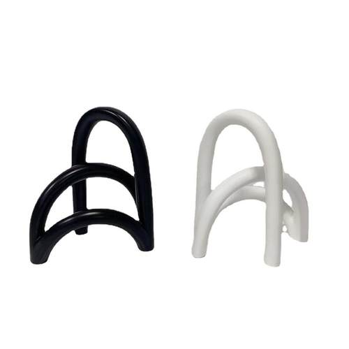 简约现代家居透白色树脂拱形屏风摆件客厅玄关电视柜书房饰品