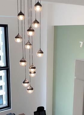 楼梯吊灯长吊灯 现代简约北欧loft复式楼梯灯旋转楼梯间吊灯