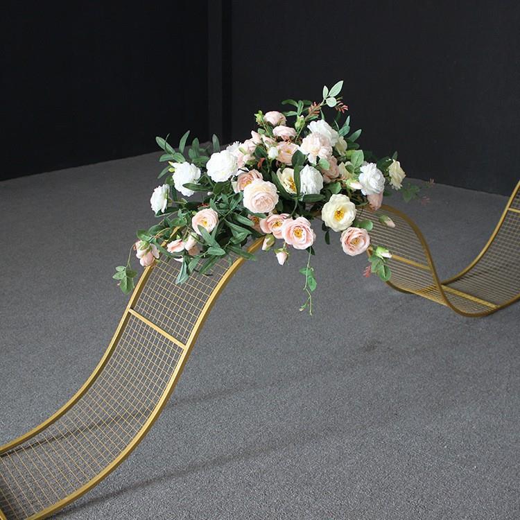 百界铁艺网格路引S型大波浪T台装饰摆件结婚现场布置婚礼用品道具