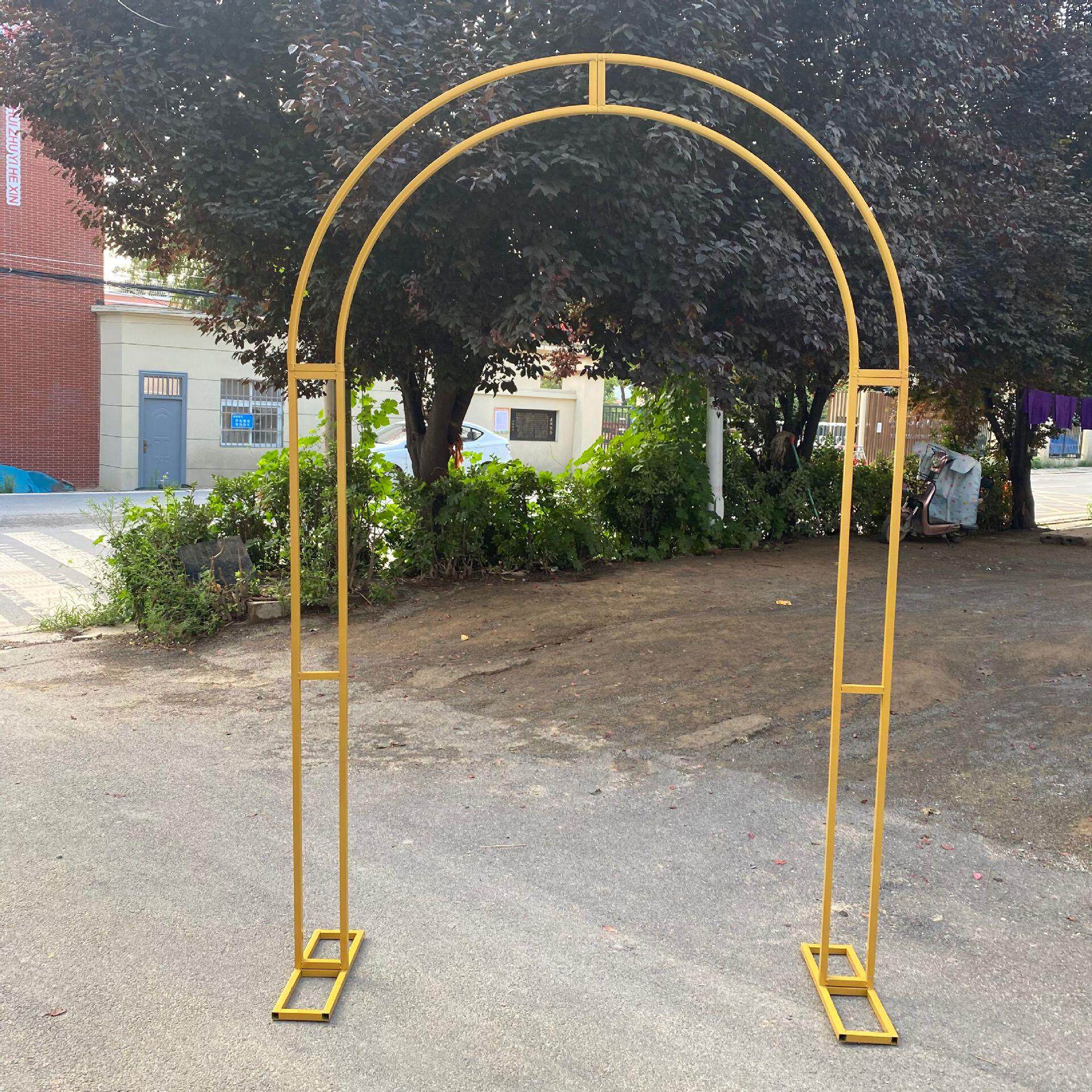 婚庆舞台铁艺拱门道具布置森系婚礼场景装饰结婚拱形花架花门摆件