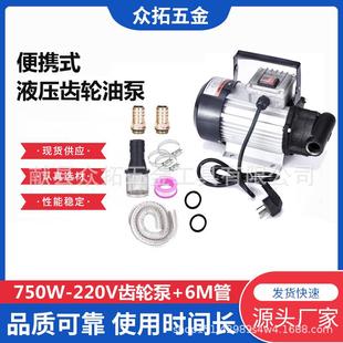 750W电动抽油泵220v自吸加油泵抽油机柴油泵机油泵齿轮泵自吸式