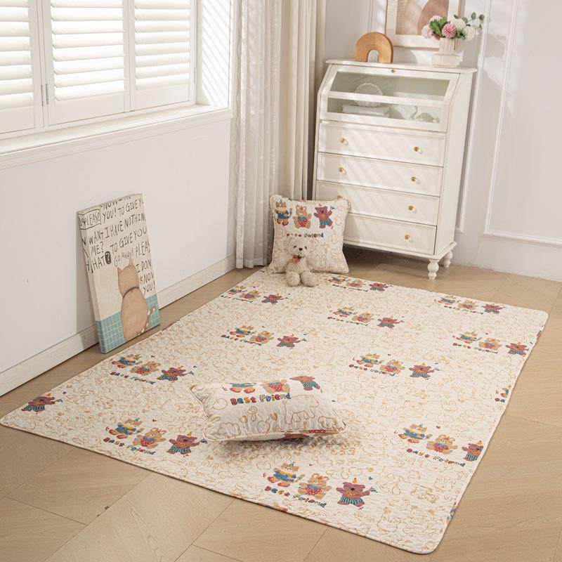 纯棉绗缝地垫少儿游戏围栏垫儿童卡通爬行垫卧室帐篷地毯榻榻米垫