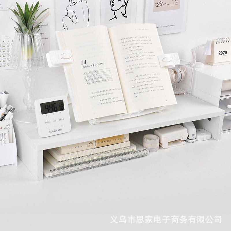 办公室显示器增高架置物架 宿舍白色木质托架桌面键盘整理收纳
