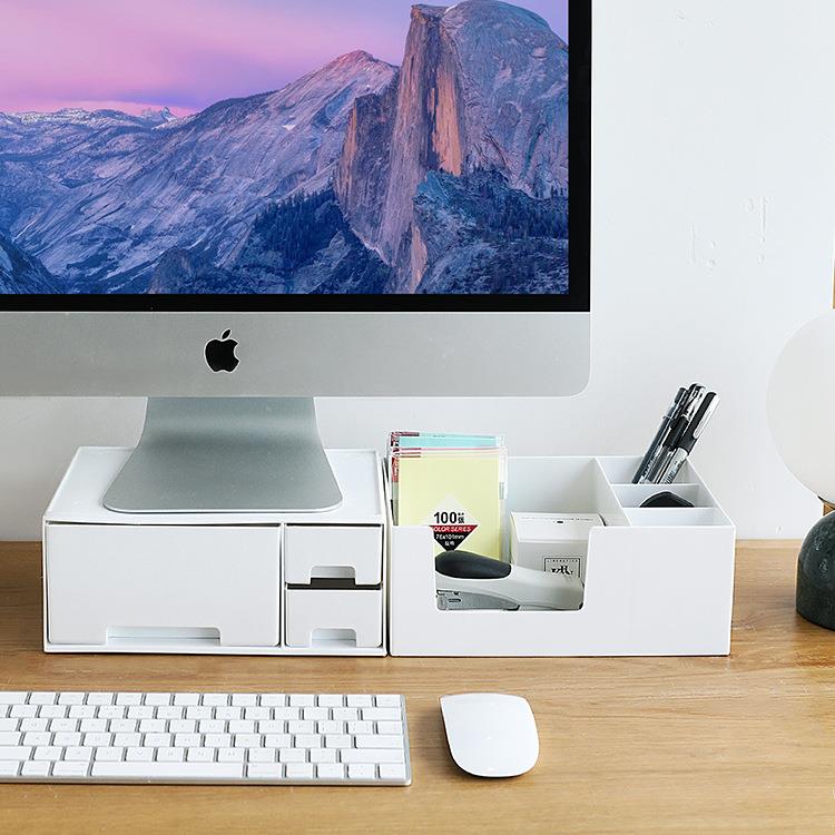 电脑显示器屏幕增高架子底座办公桌台式笔记本桌面收纳盒置物隔层