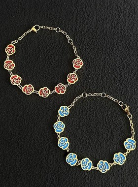 刘守元手链同款玫瑰手链致敬罗斯C风城玫瑰钛钢不掉色网红配饰手